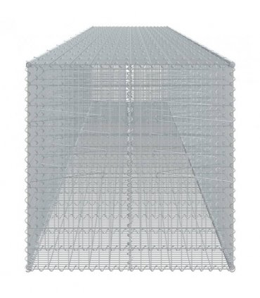 vidaXL Gabion Basket with Cover 1050x100x100 cm Galvanised Iron — Size: 1050 x 100 x 100 cm