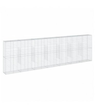 vidaXL Gabion Basket with Cover 700x50x200 cm Galvanised Iron — Size: 700 x 50 x 200 cm