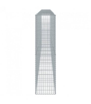 vidaXL Gabion Basket with Cover 700x50x200 cm Galvanised Iron — Size: 700 x 50 x 200 cm