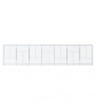 vidaXL Gabion Basket with Cover 700x50x150 cm Galvanised Iron — Size: 700 x 50 x 150 cm