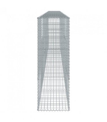 vidaXL Gabion Basket with Cover 700x50x150 cm Galvanised Iron — Size: 700 x 50 x 150 cm