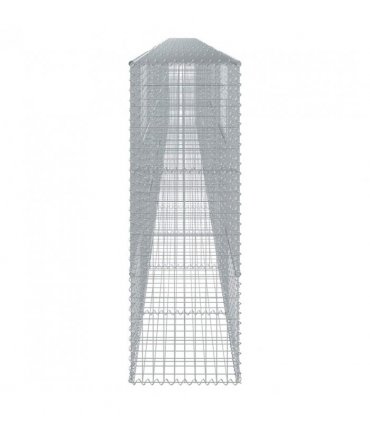 vidaXL Gabion Basket with Cover 1200x50x150 cm Galvanised Iron — Size: 1200 x 50 x 150 cm