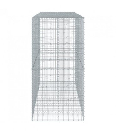 vidaXL Gabion Basket with Cover 300x100x200 cm Galvanised Iron — Size: 300 x 100 x 200 cm