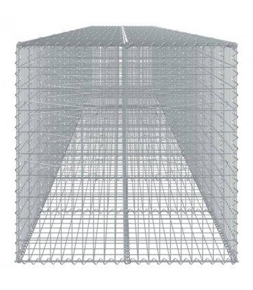 vidaXL Gabion Basket with Cover 1000x100x100 cm Galvanised Iron — Size: 1000 x 100 x 100 cm