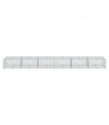vidaXL Gabion Basket with Cover 600x100x50 cm Galvanised Iron — Size: 600 x 100 x 50 cm