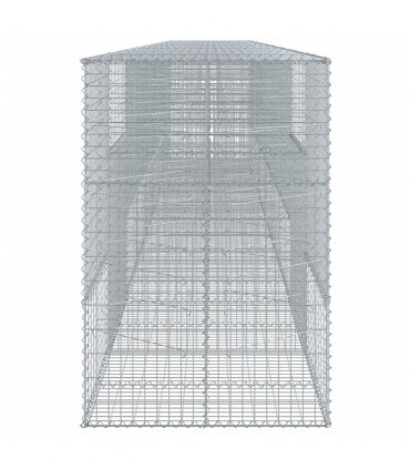 vidaXL Gabion Basket with Cover 900x100x150 cm Galvanised Iron — Size: 900 x 100 x 150 cm