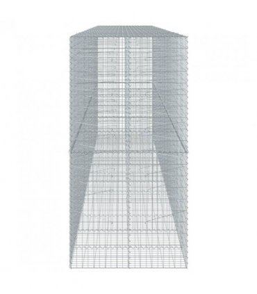 vidaXL Gabion Basket with Cover 650x100x200 cm Galvanised Iron — Size: 650 x 100 x 200 cm