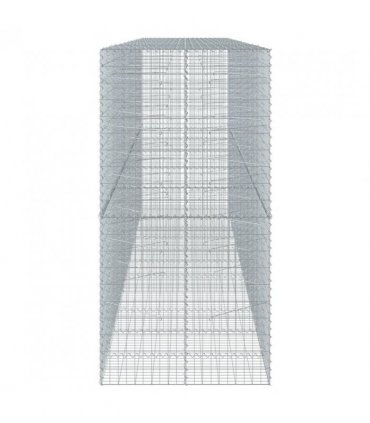vidaXL Gabion Basket with Cover 550x100x200 cm Galvanised Iron — Size: 550 x 100 x 200 cm