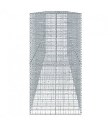 vidaXL Gabion Basket with Cover 800x100x200 cm Galvanised Iron — Size: 800 x 100 x 200 cm