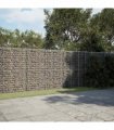 vidaXL Gabion Basket with Cover 900x50x200 cm Galvanised Iron — Size: 900 x 50 x 200 cm
