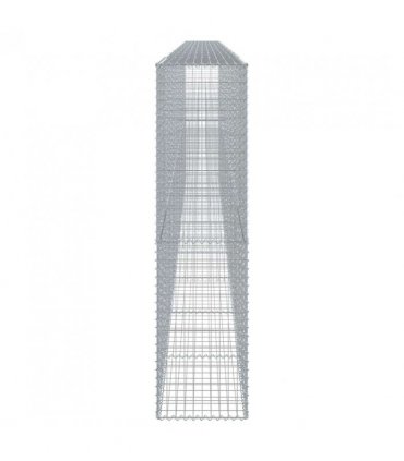 vidaXL Gabion Basket with Cover 900x50x200 cm Galvanised Iron — Size: 900 x 50 x 200 cm