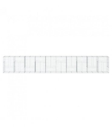 vidaXL Gabion Basket with Cover 1000x100x150 cm Galvanised Iron — Size: 1000 x 100 x 150 cm