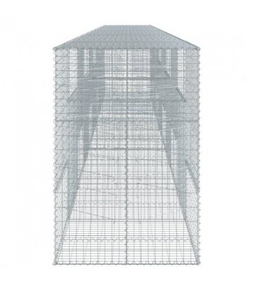 vidaXL Gabion Basket with Cover 1000x100x150 cm Galvanised Iron — Size: 1000 x 100 x 150 cm