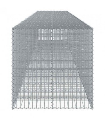 vidaXL Gabion Basket with Cover 850x100x100 cm Galvanised Iron — Size: 850 x 100 x 100 cm
