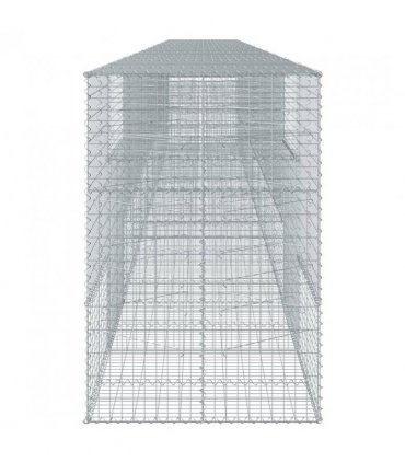 vidaXL Gabion Basket with Cover 1100x100x150 cm Galvanised Iron — Size: 1100 x 100 x 150 cm
