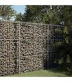 vidaXL Gabion Basket with Cover 100x100x150 cm Galvanised Iron — Size: 100 x 100 x 150 cm
