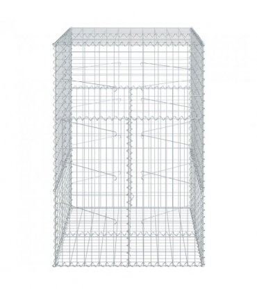 vidaXL Gabion Basket with Cover 100x100x150 cm Galvanised Iron — Size: 100 x 100 x 150 cm