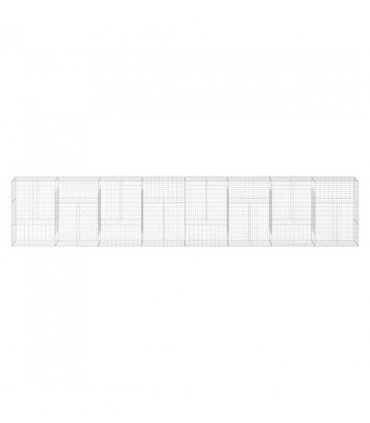 vidaXL Gabion Basket with Cover 800x50x150 cm Galvanised Iron — Size: 800 x 50 x 150 cm