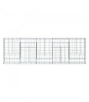 vidaXL Gabion Basket with Cover 500x50x150 cm Galvanised Iron — Size: 500 x 50 x 150 cm