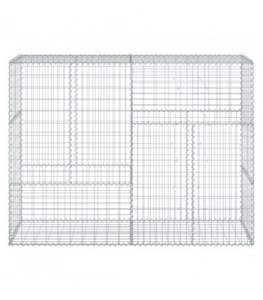 vidaXL Gabion Basket with Cover 200x50x150 cm Galvanised Iron — Size: 200 x 50 x 150 cm