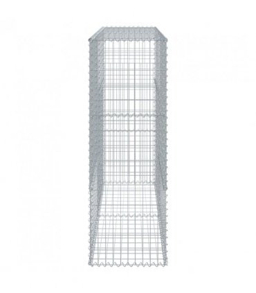 vidaXL Gabion Basket with Cover 200x50x150 cm Galvanised Iron — Size: 200 x 50 x 150 cm