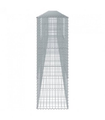 vidaXL Gabion Basket with Cover 1100x50x150 cm Galvanised Iron — Size: 1100 x 50 x 150 cm
