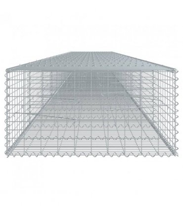 vidaXL Gabion Basket with Cover 900x100x50 cm Galvanised Iron — Size: 900 x 100 x 50 cm