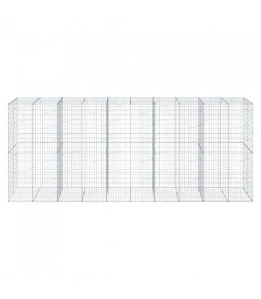 vidaXL Gabion Basket with Cover 500x100x200 cm Galvanised Iron — Size: 500 x 100 x 200 cm
