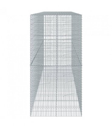 vidaXL Gabion Basket with Cover 500x100x200 cm Galvanised Iron — Size: 500 x 100 x 200 cm