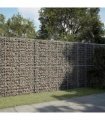 vidaXL Gabion Basket with Cover 350x100x200 cm Galvanised Iron — Size: 350 x 100 x 200 cm