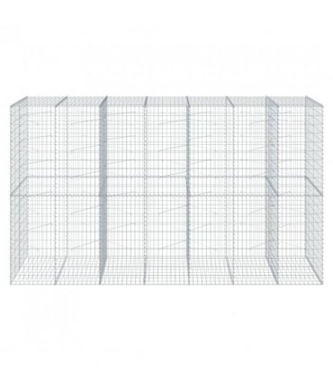 vidaXL Gabion Basket with Cover 350x100x200 cm Galvanised Iron — Size: 350 x 100 x 200 cm