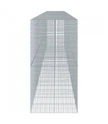 vidaXL Gabion Basket with Cover 1000x100x200 cm Galvanised Iron — Size: 1000 x 100 x 200 cm