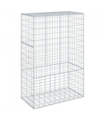 vidaXL Gabion Basket with Cover 100x50x150 cm Galvanised Iron — Size: 100 x 50 x 150 cm