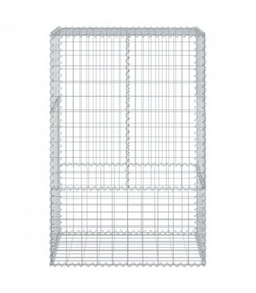 vidaXL Gabion Basket with Cover 100x50x150 cm Galvanised Iron — Size: 100 x 50 x 150 cm