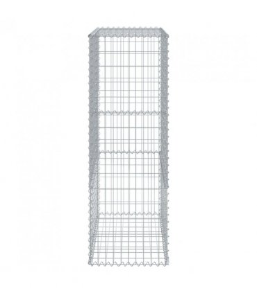vidaXL Gabion Basket with Cover 100x50x150 cm Galvanised Iron — Size: 100 x 50 x 150 cm