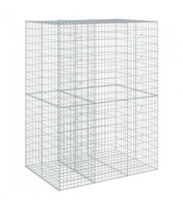 vidaXL Gabion Basket with Cover 150x100x200 cm Galvanised Iron — Size: 150 x 100 x 200 cm