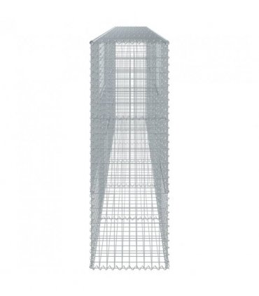 vidaXL Gabion Basket with Cover 600x50x150 cm Galvanised Iron — Size: 600 x 50 x 150 cm