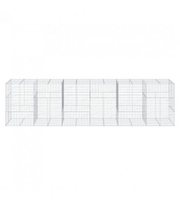 vidaXL Gabion Basket with Cover 600x100x150 cm Galvanised Iron — Size: 600 x 100 x 150 cm