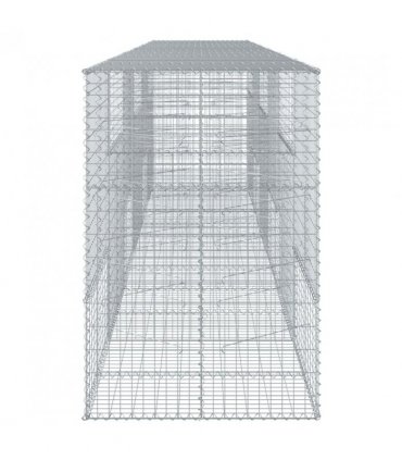 vidaXL Gabion Basket with Cover 600x100x150 cm Galvanised Iron — Size: 600 x 100 x 150 cm