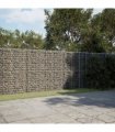 vidaXL Gabion Basket with Cover 800x50x200 cm Galvanised Iron — Size: 800 x 50 x 200 cm