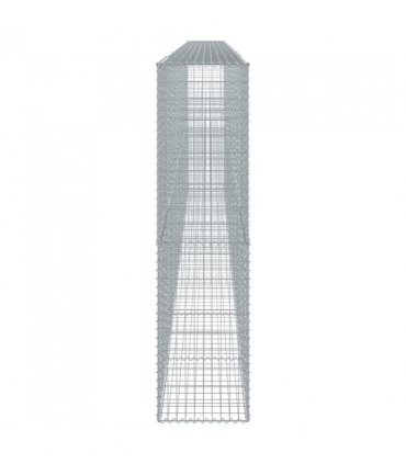 vidaXL Gabion Basket with Cover 800x50x200 cm Galvanised Iron — Size: 800 x 50 x 200 cm
