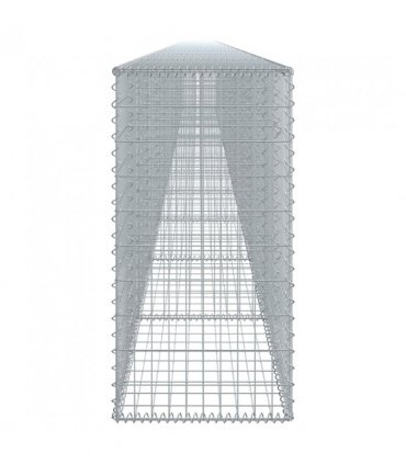 vidaXL Gabion Basket with Cover 1200x50x100 cm Galvanised Iron — Size: 1200 x 50 x 100 cm