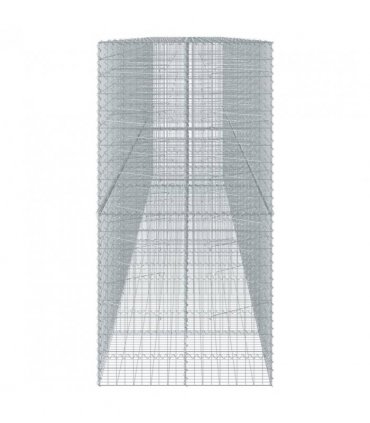 vidaXL Gabion Basket with Cover 850x100x200 cm Galvanised Iron — Size: 850 x 100 x 200 cm
