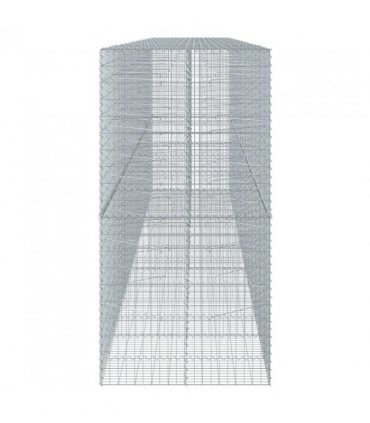 vidaXL Gabion Basket with Cover 750x100x200 cm Galvanised Iron — Size: 750 x 100 x 200 cm