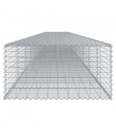 vidaXL Gabion Basket with Cover 1100x100x50 cm Galvanised Iron — Size: 1100 x 100 x 50 cm
