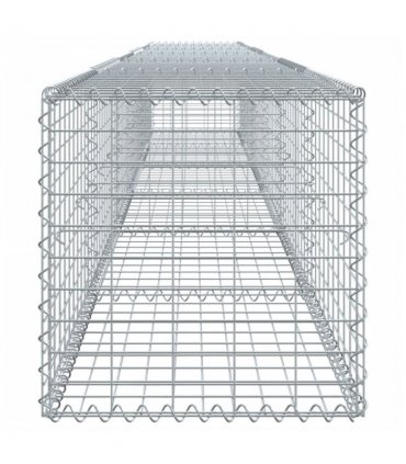 vidaXL Gabion Basket with Cover 600x50x50 cm Galvanised Iron — Size: 600 x 50 x 50 cm