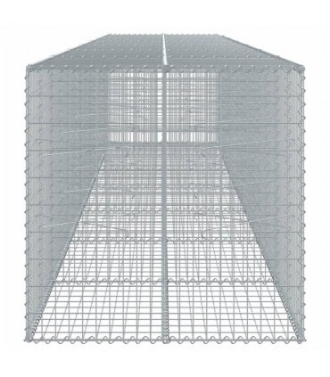 vidaXL Gabion Basket with Cover 700x100x100 cm Galvanised Iron — Size: 700 x 100 x 100 cm