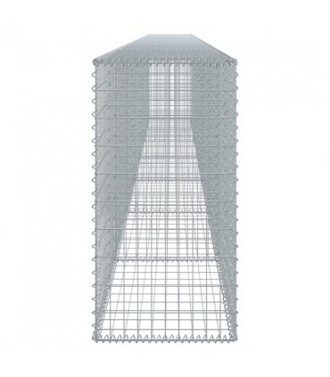 vidaXL Gabion Basket with Cover 700x50x100 cm Galvanised Iron — Size: 700 x 50 x 100 cm