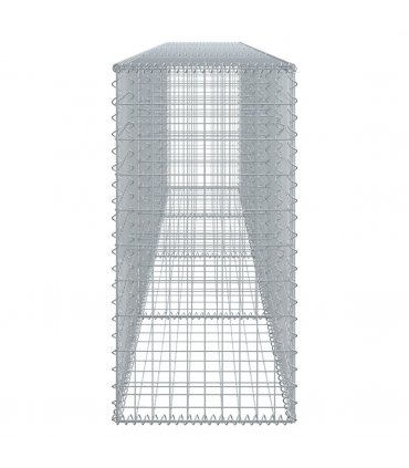 vidaXL Gabion Basket with Cover 400x50x100 cm Galvanised Iron — Size: 400 x 50 x 100 cm