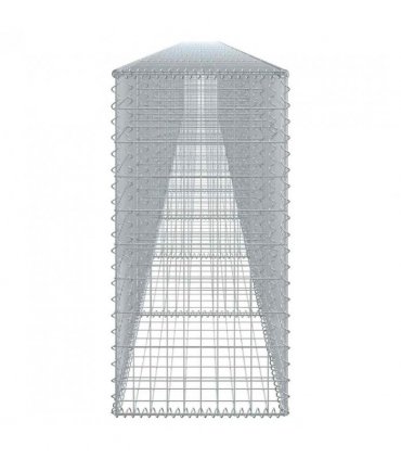 vidaXL Gabion Basket with Cover 1100x50x100 cm Galvanised Iron — Size: 1100 x 50 x 100 cm